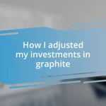 How I adjusted my investments in graphite