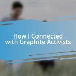 How I Connected with Graphite Activists