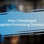 How I Developed Graphite Processing Standards