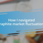 How I navigated graphite market fluctuations