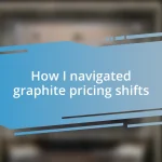 How I navigated graphite pricing shifts