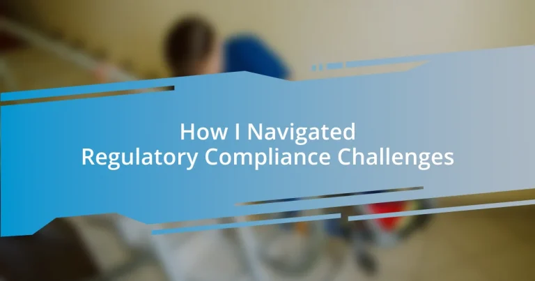 How I Navigated Regulatory Compliance Challenges