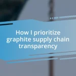 How I prioritize graphite supply chain transparency