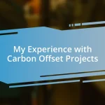 My Experience with Carbon Offset Projects