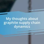 My thoughts about graphite supply chain dynamics